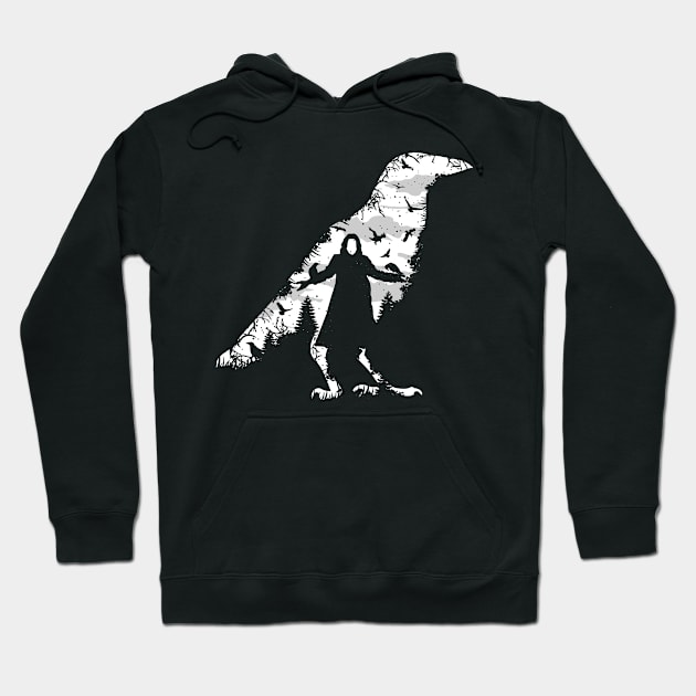 Crow Night Sky Collage Hoodie by Rebus28